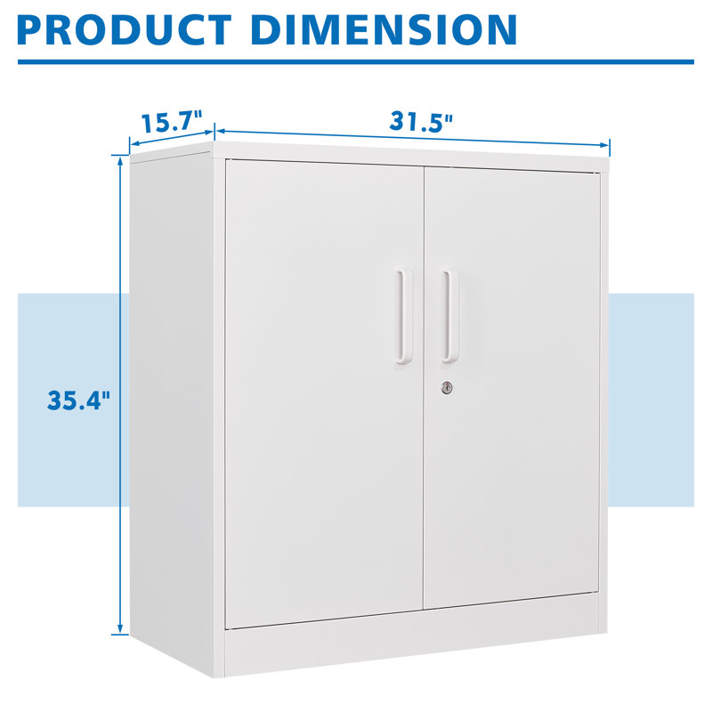 Sonique 31.5'' Wide 2 - Shelf Storage Cabinet, White
