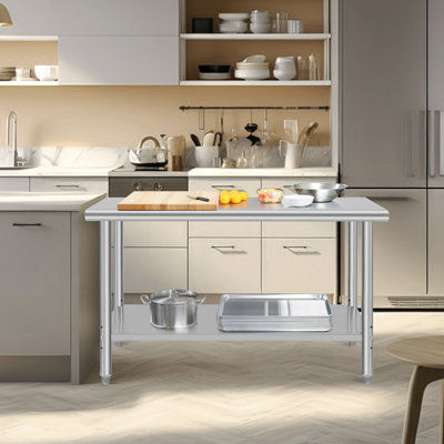 Sangdo Stainless Steel L x 24 in. W x 35 in. H Adjustable Work Table