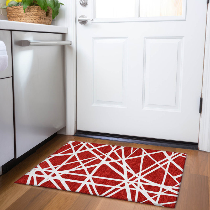 Premium Machine Washable Cossette AMF1040 Geometric Rug, Rectangle 1 pi 8 po x 2 pi 6 po