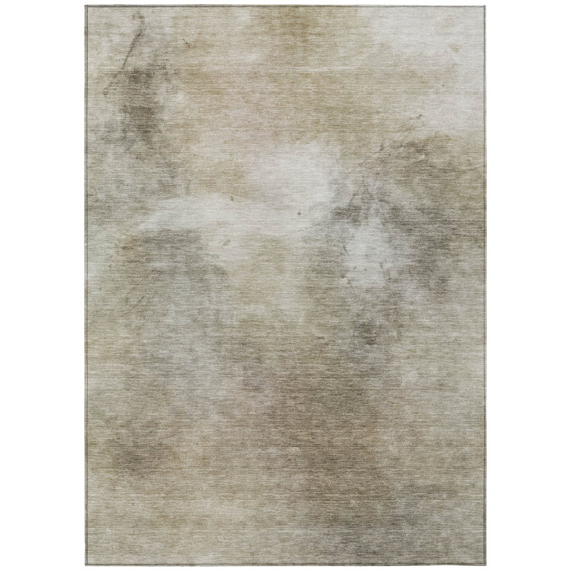 Machine Washable Indoor/Outdoor Chantille ACN2883 Abstract Rug, 8' x 10', Khaki