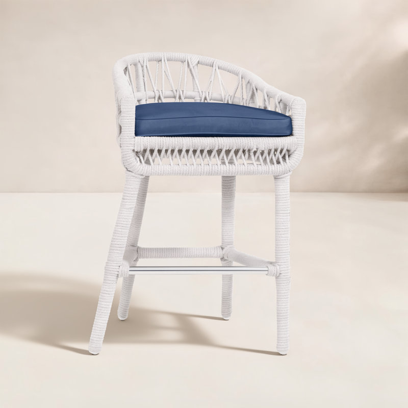 Tabouret de bar avec coussin Lucan, Sunbrella® Echo Midnight