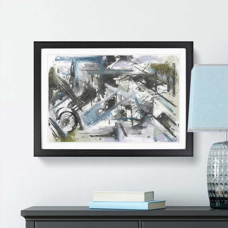 Abstract Vol.351 by S.Johnson - Framed Print, 24cm H x 33cm W x 2cm D, Black Framed