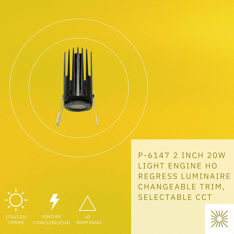 Ensemble d'éclairage encastré standard 2 po à température de couleur réglable 20 watts à intensité variable