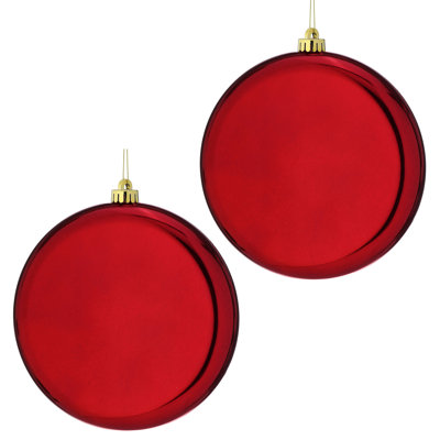200mm Shatterproof Plastic Pearl Round Disk Ornament 