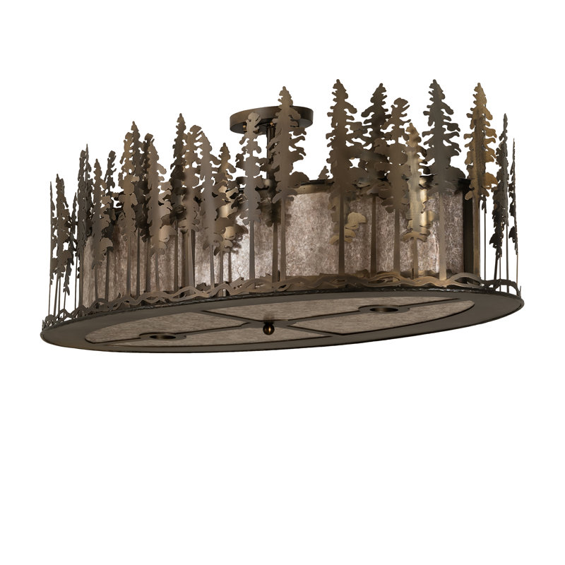 Rustic Lodge 6 - Light Semi Flush Mount