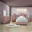 Table de chevet 2 tiroirs rose
