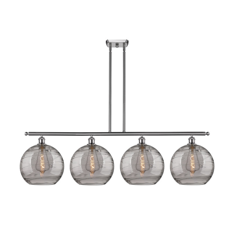 Luminaire suspendu pour îlot de cuisine 4 lumières Ellington, Nickel satiné brossé