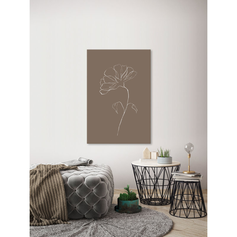 Transparent Flower Sketch - Wrapped Canvas Painting, 101cm H x 66cm W x 3.81cm D