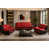 Similicuir noir / rouge