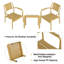Ensemble de chaises de patio d'extérieur / d'intérieur 3 pièces, ensembles de patio en polypropylène résistants aux rayons UV et aux intempéries -839949401