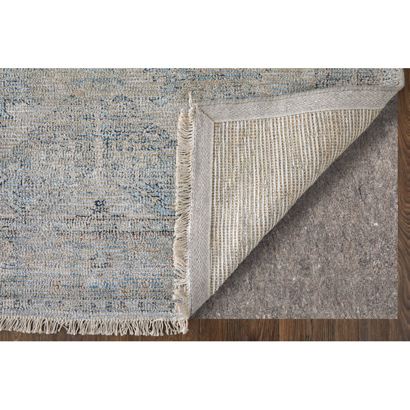 Tapis beige en coton / laine noué à la main Auni, Rectangle 9 pi x 12 pi