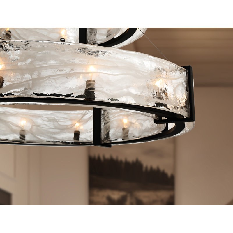 Cloud Break 20 - Light Steel Chandelier