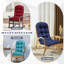 Coussin de chaise Adirondack d'extérieur, coussin de remplacement pour fauteuil oscillant et berçant à haut dossier avec sangles de fixation