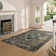 Persian-Style Machine Washable Area Rug with Non-Slip Backing – Green Floral