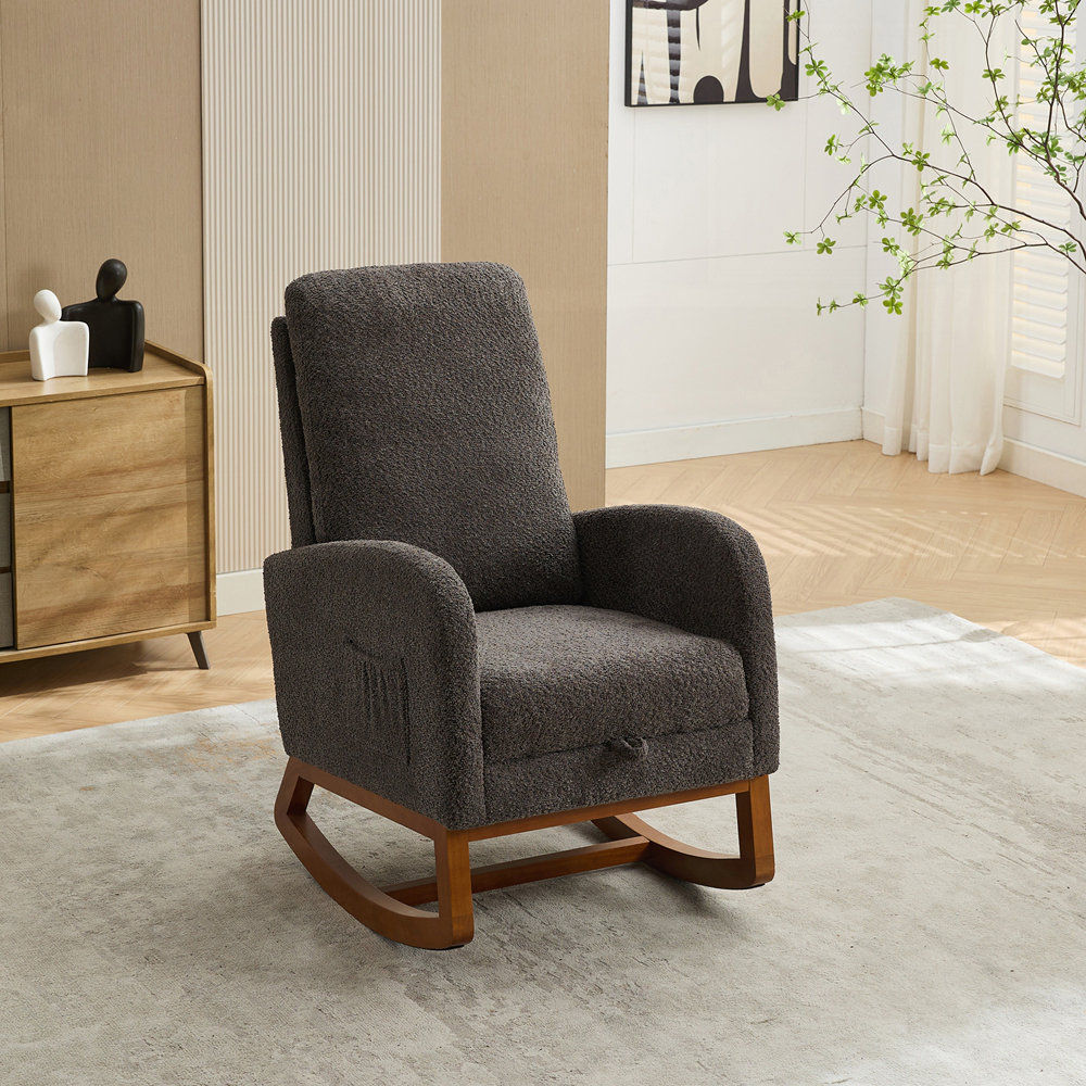 Isabelle & Max™ Luxurious Boucle Rocking Chair with Retractable ...