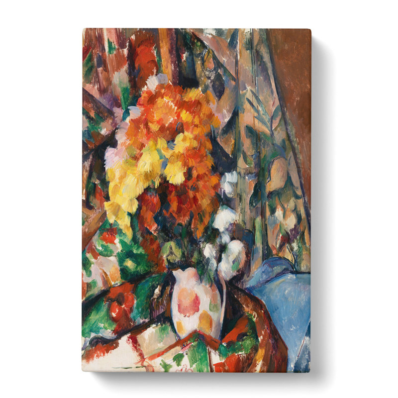 The Flowered Vase by Paul Cezanne - Wrapped Canvas Painting, 91cm H x 60cm W x 3cm D