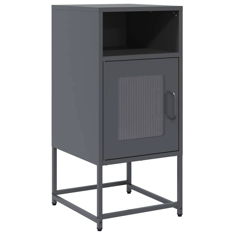 Beautrice 36cm W Steel Bedside Table, Grey
