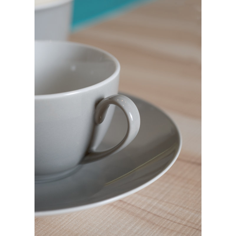 12 Piece Dinnerware Set, Service for 4, Grey/White