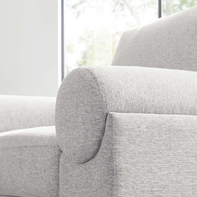 Modway Oasis Upholstered Fabric Armchair, Light Gray 100% Polyester