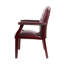 Fauteuil d'invité de réception classique Koe, vinyle capitonné bourgogne, pieds en bois-118318930