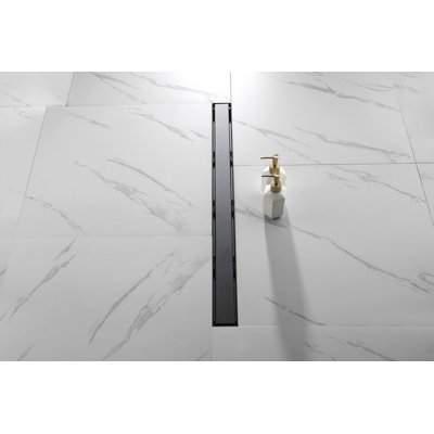 Drain de douche 36 po avec couvercle amovible 36 po, drain de douche en acier inoxydable 304 et crépine inclus