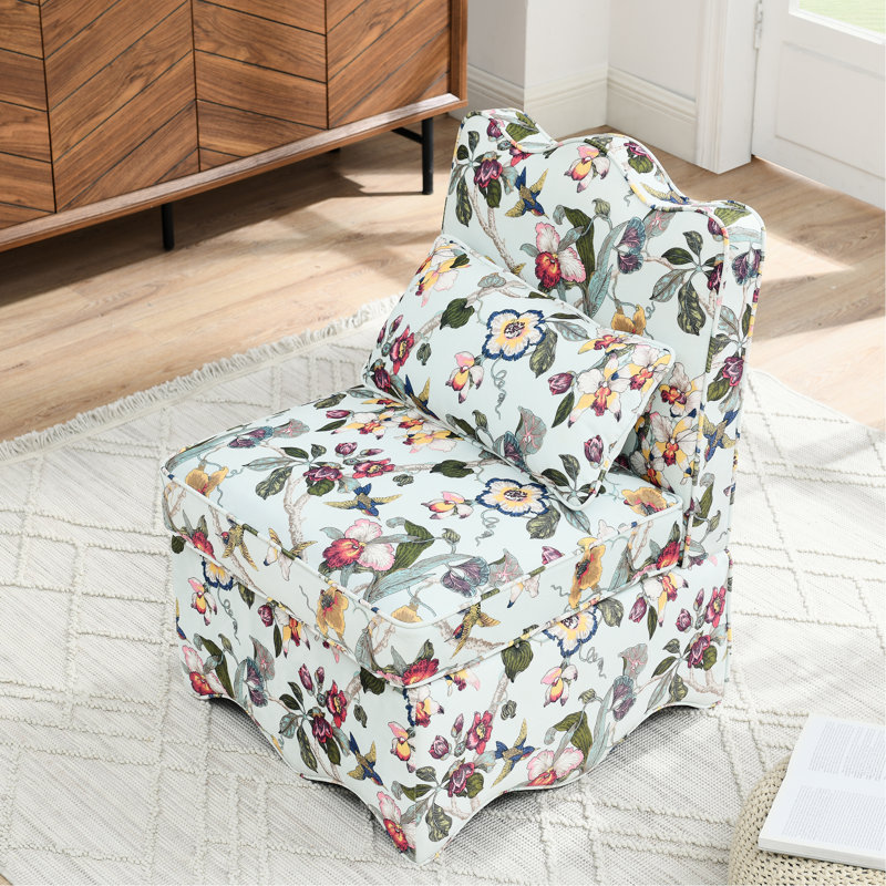 Chaise de salle à manger simple en flanelle avec coussin et dossier moelleux