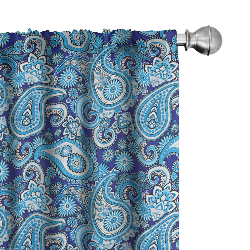 Paisley Semi-Sheer Rod Pocket Curtain Panels, 28" x 84", Pink