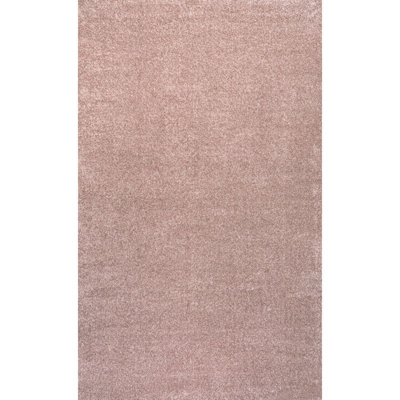 Auldridge Solid Low-Pile Pink Rug, Rectangle 3' x 5'