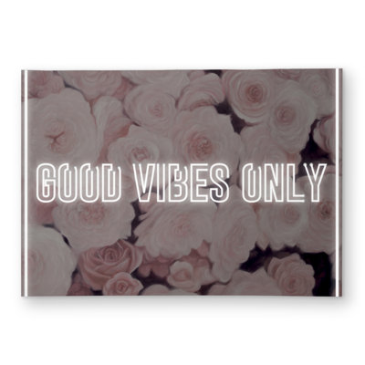 Good vibes only - roses | Motivational rug for home decor