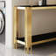 Console supérieure et inférieure en verre trempé à double couche et cadre en acier inoxydable à finition miroir-905520638-905520624