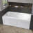 60" W X 32'' D Alcove Acrylic Bathtub Drop-in Soaking Tub 3-Wall White Bathroom Tub with Built-in Armrests & Left Drain-120653336