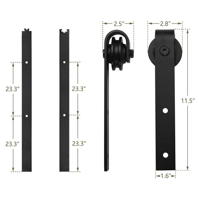 Ensemble de quincaillerie de porte de grange simple standard, 108 po