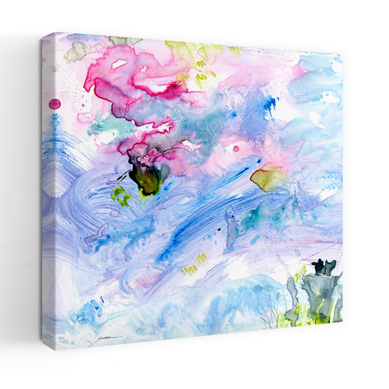Violet Waters, art abstrait contemporain, H 18 po x l 18 po