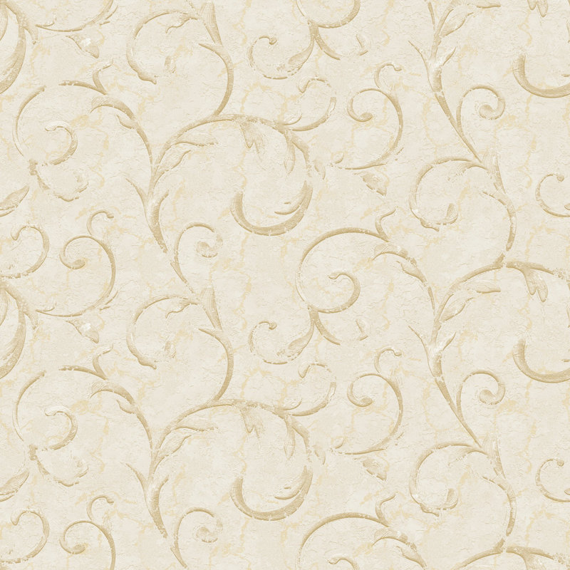 Palazzo 2 Collection Scroll Damask Wallpaper Roll, Gold