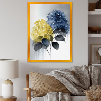 Yellow Hydrangea Blooms - Hydrangea Framed Canvas Print
