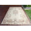 Grand tapis turc rétro de style Oushak avec motif beige et floral idéal pour la décoration de salon