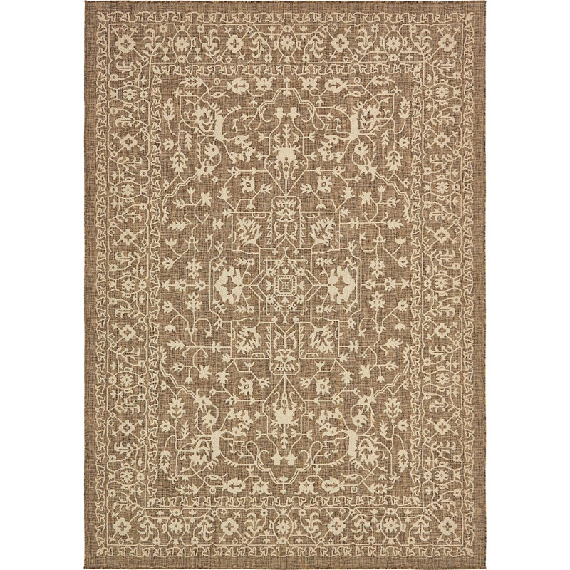 Tapis de véranda d'extérieur couleur châtaignier, Rectangle 7 pi x 10 pi