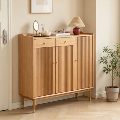 Burlywood Simple Solid Wood Shoe Storage