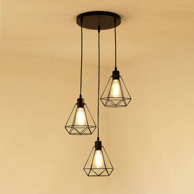 Seeber 3 - Light Black Cluster Pendant