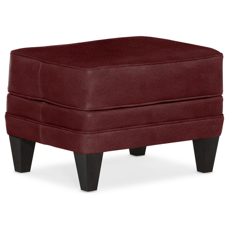 Willow Ottoman, Plantation, Outsider Raven Genuine Leather
