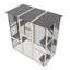 Enceinte pour chat en bois gris avec toit, 6 plateformes, 2 zones de couchage, idéale pour les jeux en plein air