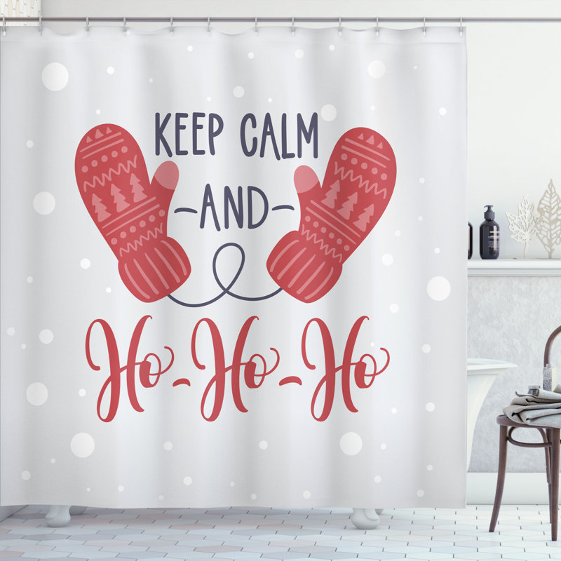Ensemble de rideau de douche avec crochets keep calme, H 69 po x l 105 po
