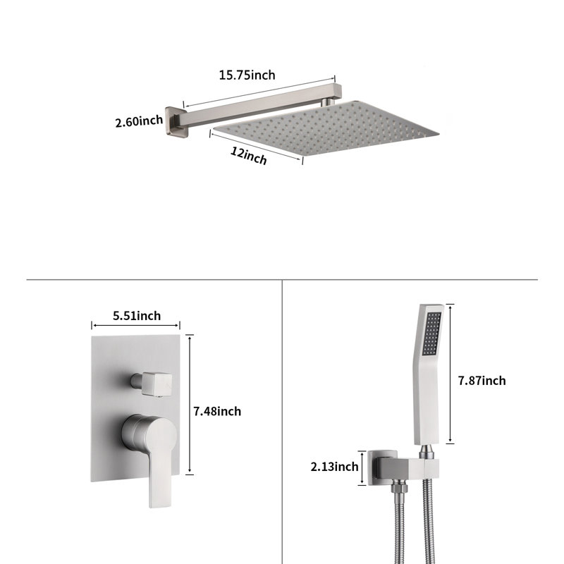 Système de douche complet, Nickel brossé