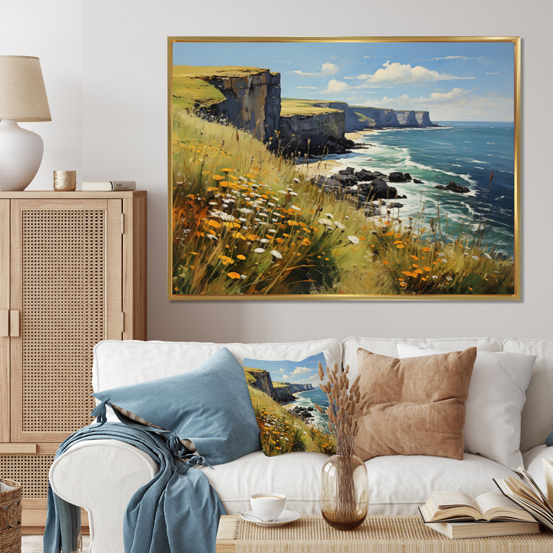 Alexyz Falaises côtières françaises de Normandie I - reproduction, 24" H x 32" W, Cadre flottant doré