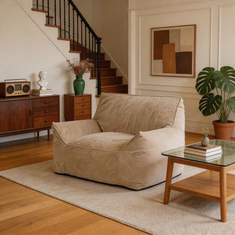 Fauteuil à billes Allea Velveteen, Taupe