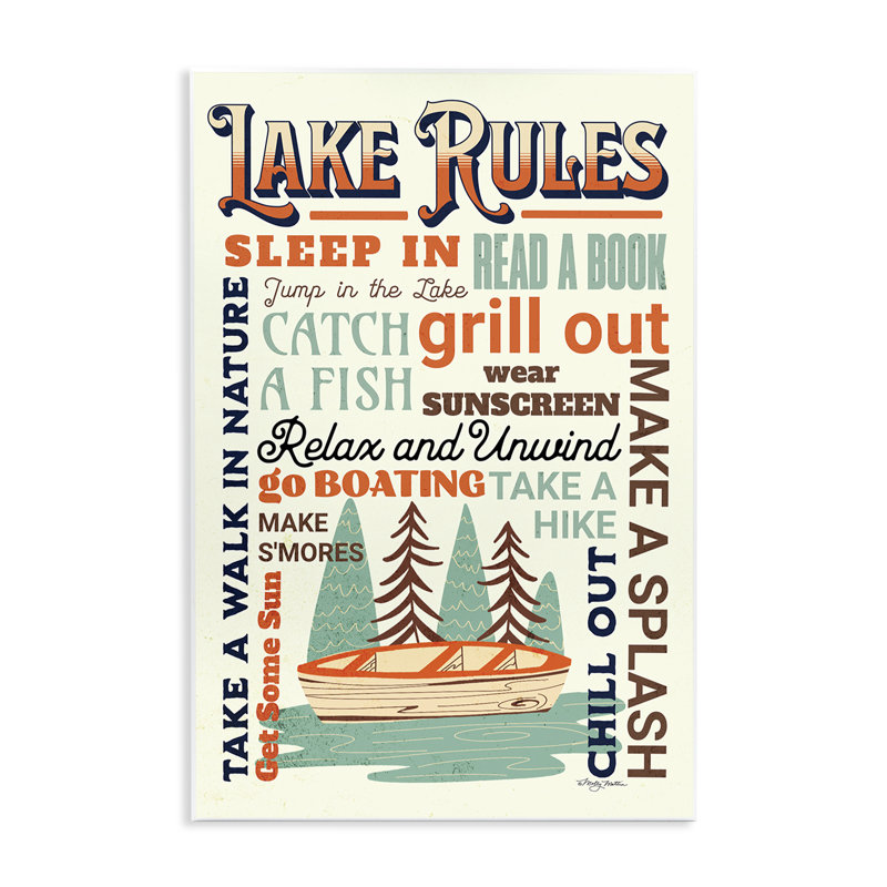 "Lake Rules", activités murales par Marla Rae, H 19 po x l 13 po