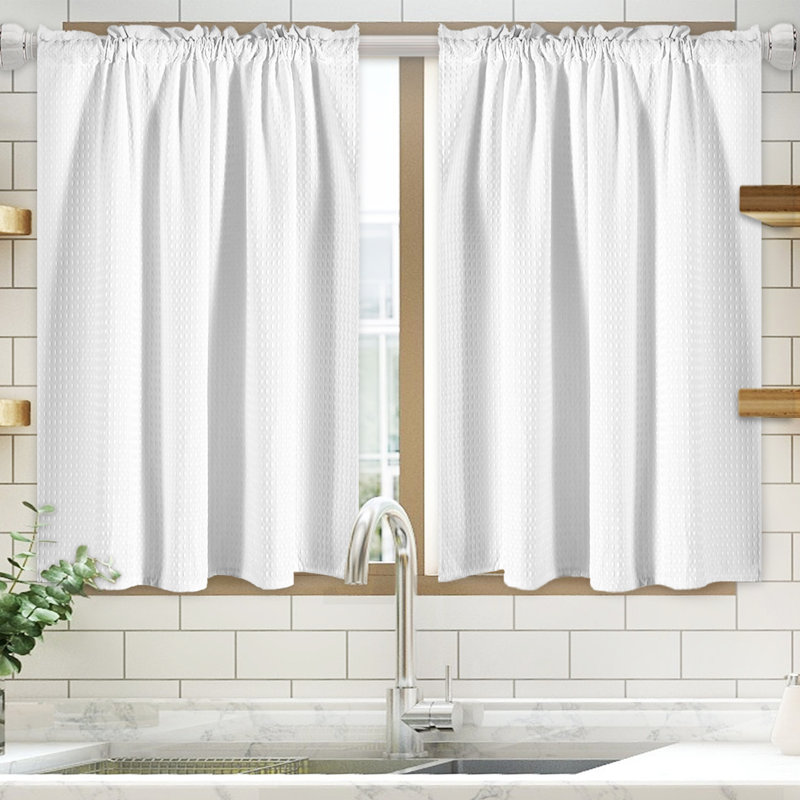 Rideau de couleur unie Mishall, L 36 po x L 24 po, Blanc