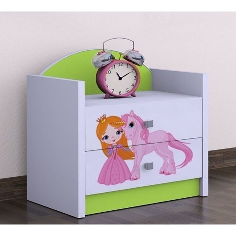 Pamelia 2 Drawer Nightstand, Green