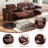 Power Loveseat Recliner Sofa, Reclining Sectional Sofa With Adjustable Headrest & Power Recline, Breathable Leather With Storage Console & USB Ports, Easy Assembly Living Room Furniture Sets-65328249