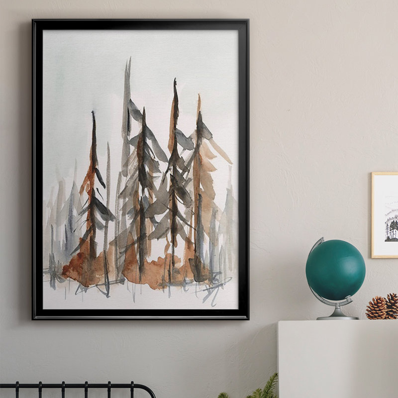Rustic Evergreen I, reproduction encadrée de qualité supérieure - prête à être accrochée, Noir